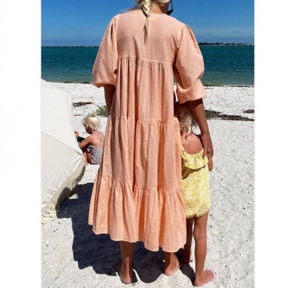 Emerson Fry India Collection Heirloom Lurex Stripe Cotton Midi Dress size XS/S - Picture 5 of 13